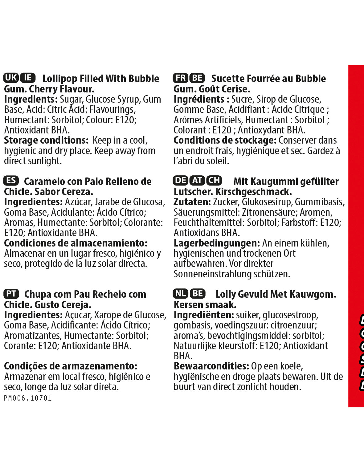 Caramelo con Palo Relleno Chicle Cereza | DINGO (62119)