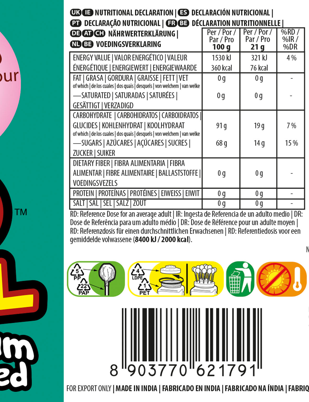 Caramelo Con Palo Relleno Chicle Cola | DINGO (42179)