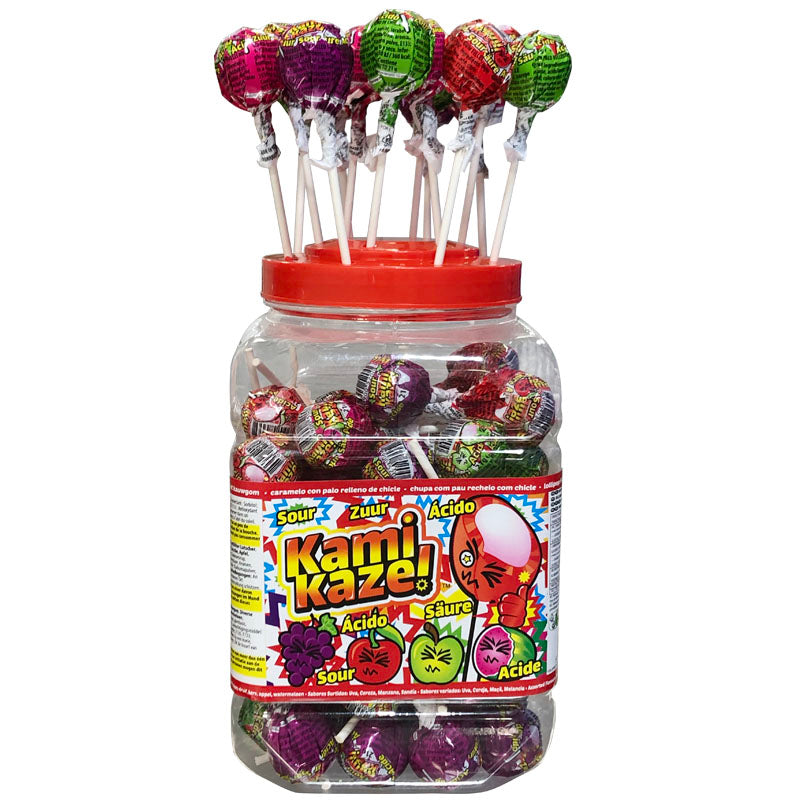 Caramelo Con Palo Relleno Chicle Sabores Surtidos Ácidos | KAMIKAZE (42109)