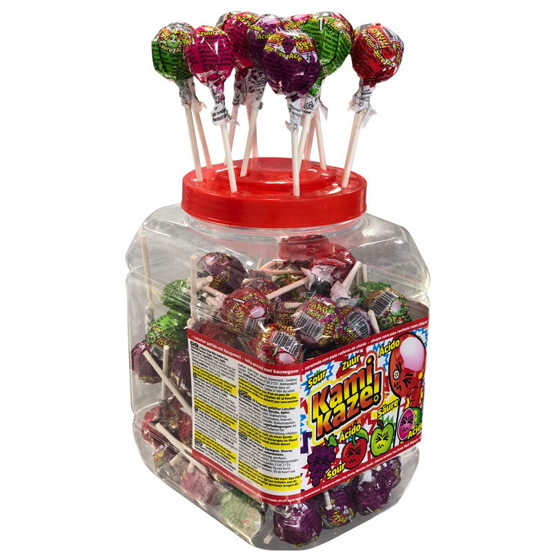 Caramelo Con Palo Relleno Chicle Sabores Surtidos Ácidos | KAMIKAZE (42109)