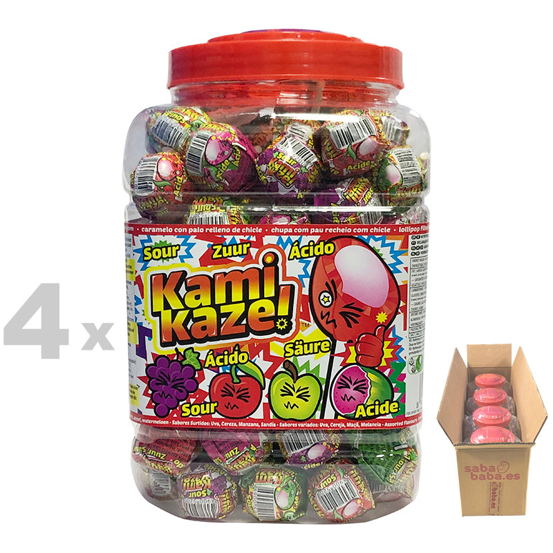 Caramelo Con Palo Relleno Chicle Sabores Surtidos Ácidos | KAMIKAZE (42109)