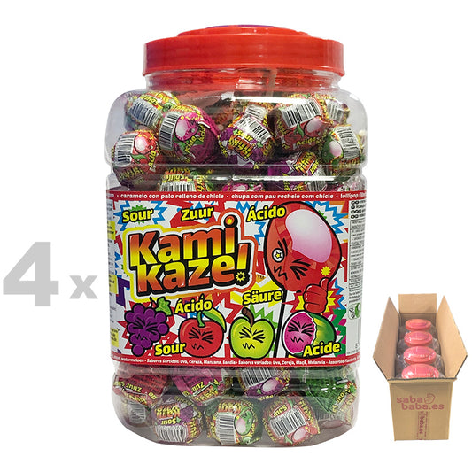 Caramelo Con Palo Relleno Chicle Sabores Surtidos Ácidos | KAMIKAZE (42109)
