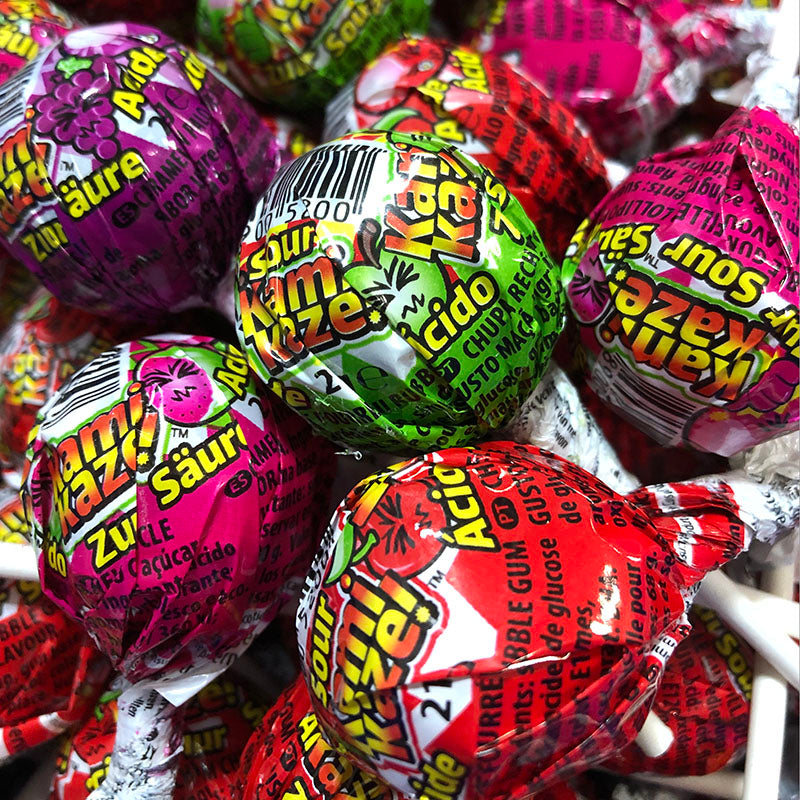 Caramelo Con Palo Relleno Chicle Sabores Surtidos Ácidos | KAMIKAZE (42109)