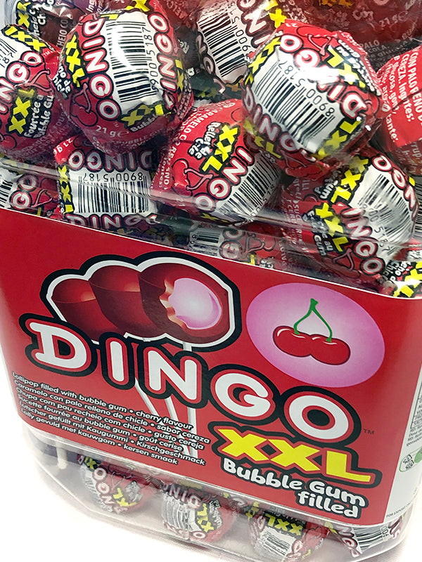 Caramelo con Palo Relleno Chicle Cereza | DINGO (42119)