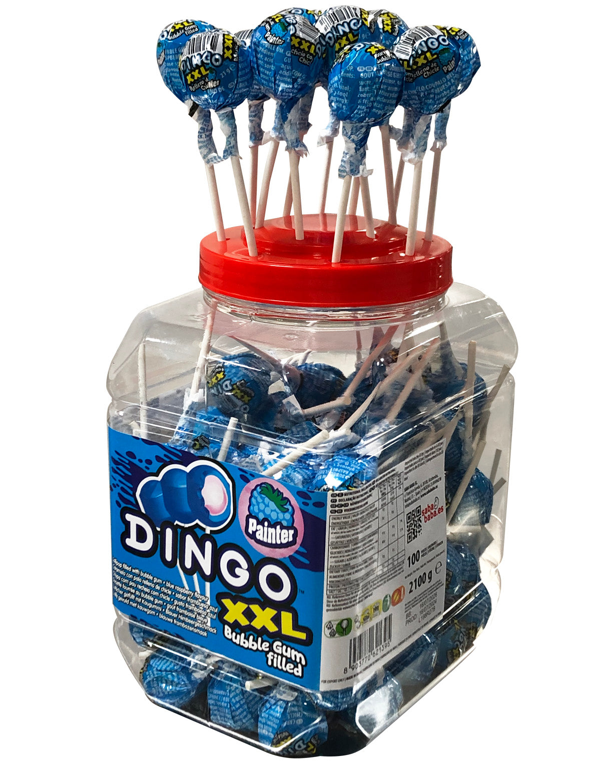Caramelo Con Palo Relleno Chicle Pinta lenguas | DINGO (42139)