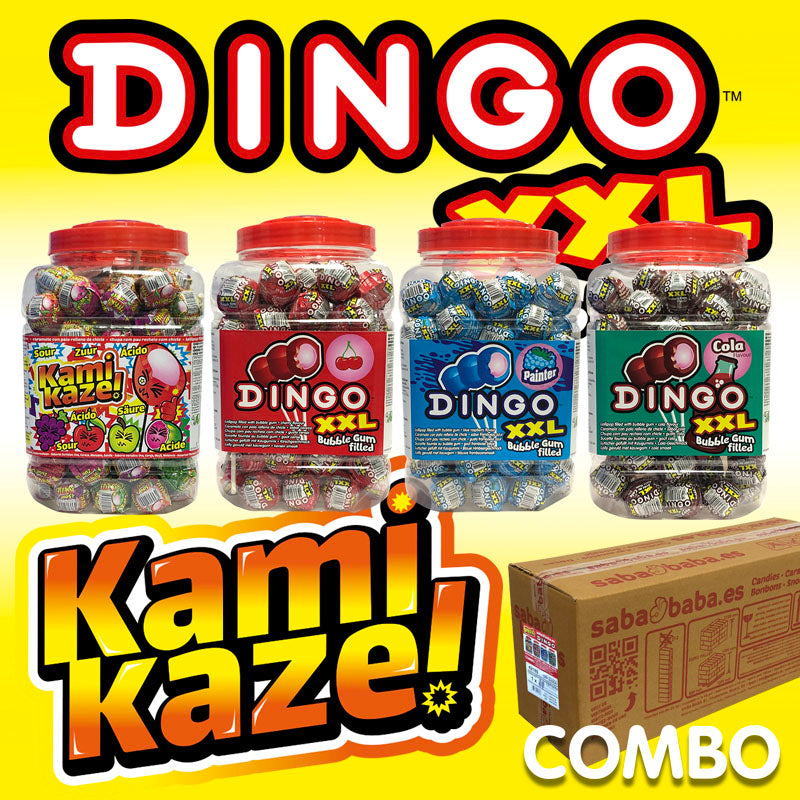 Caramelo con Palo Relleno Chicle Botes Surtidos | DINGO & KAMIKAZE (42189)